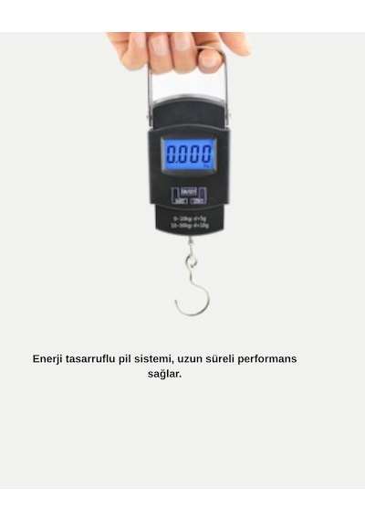 Dijital El Kantarı 50 Kg Taşıma Kapasiteli, Taşınabilir Hassas Tartı - Lisinya