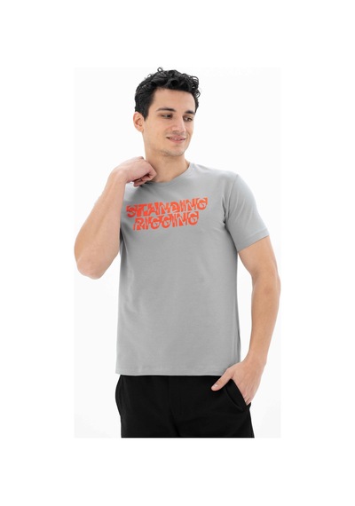 AR-MA Arma Erkek Slim Fit Bisiklet Yaka Tişört Y25344452001 Gri