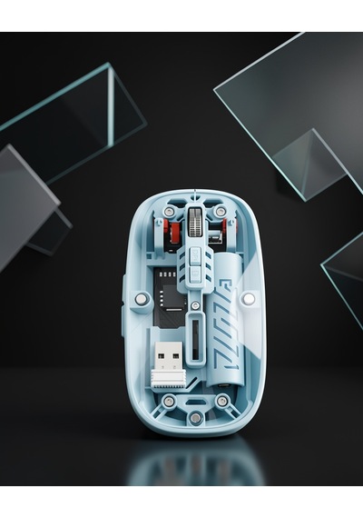Kablosuz Mouse Bluetooth 5.2 Ve 2.4g Usb Çift Bağlantı Mavi Diğer