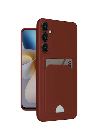 Samsung Uyumlu Galaxy A16 5g Uyumlu Kılıf Kelvin Kartvizitli Silikon - Bordo