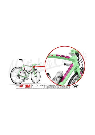 Bcy39 Reflektif Bisiklet Sticker Seti Avantaj Paket Pembe Siyah