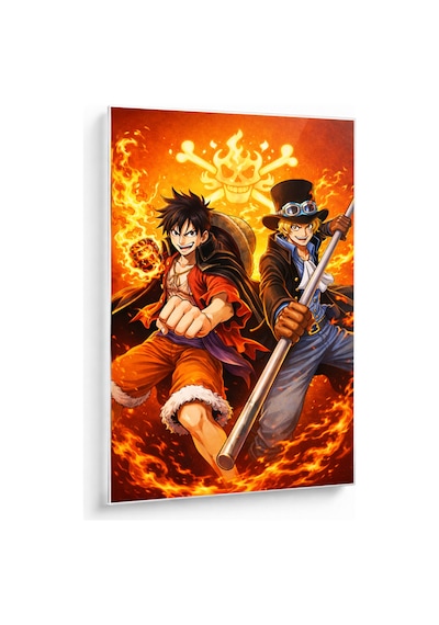 Anime Cam Tablo Alev Efektli Fantastik Dekoratif Duvar Tablosu 3,8 Mm 35x50 50x70 60x90 70x110