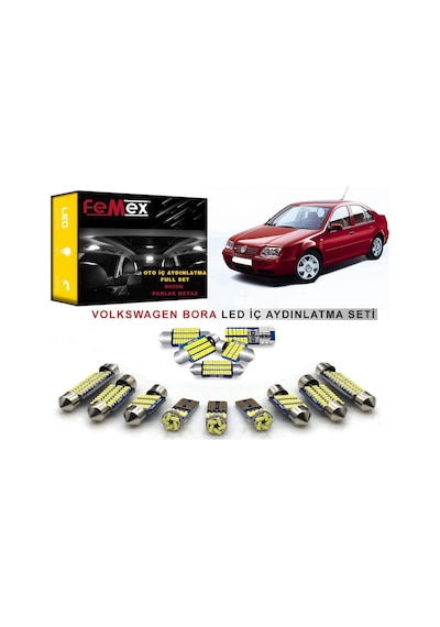 Femex Vw Bora Araçlar İçin Led İç Aydınlatma Ampul Seti Femex Parlak Be
