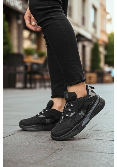 Legan Bağcıklı Spor Sneakers Erkekayakkabı Siyah