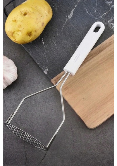 Metal Saplı Metal Patates Ezici - Yuvarlak Baş