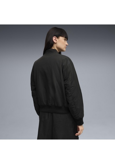Puma T7 Satin Bomber Jacket Kadın Yetişkin Ceket Siyah