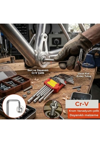 Orret Home 9 Parça 120 Mm Tork Alyan Takımı Yıldız Alyan Seti, Uzun Alyan Anahtar Seti, Profesyonel Tamir Ve Montaj Alyan Anahtar Takımı