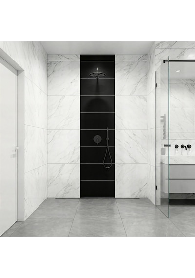 30x60 Cm Kendinden Yapışkanlı Duvar,banyo,tezgah Arası Kaplama Parlak Siyah 8812-30-6