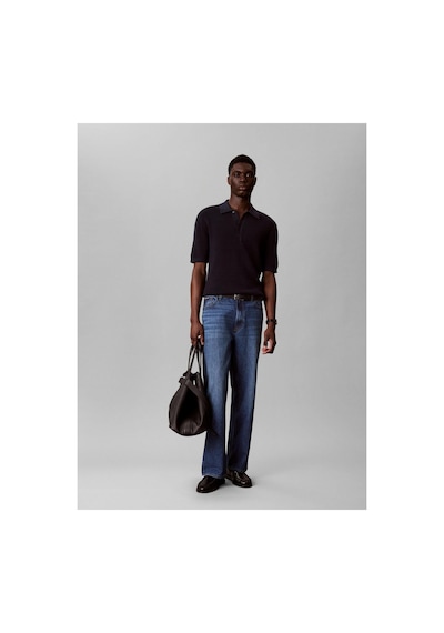 Calvin Klein Ss Cotton Waffle Pol-16162 Mavi