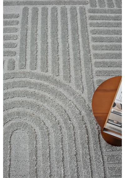 Mariesse Home Elit Bukleli Yumuşak Peluş Post Shaggy Çocuk Odası Oturma Odası Salon Mutfak Halısı B0691b Gri