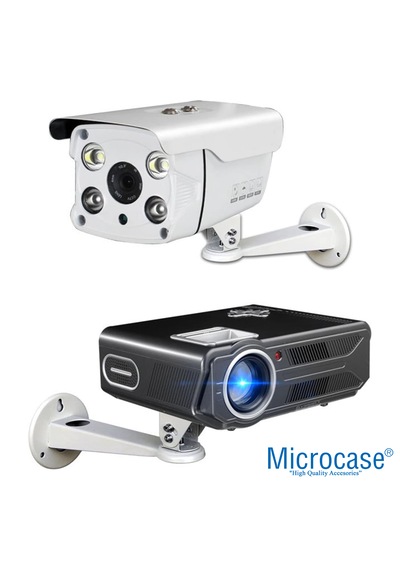 Microcase Metal Döner Başlıklı Cctv Kamera Projeksiyon Duvara Monte Askı Aparatı - Al5283