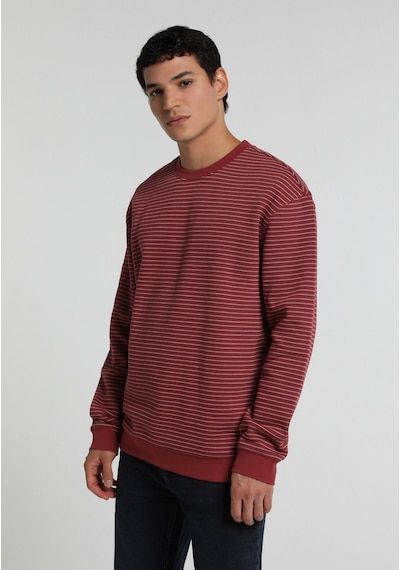 Colin's Colins Relaxed Fit Yuvarlak Yaka Çizgili Erkek Kirmizi Sweatshirt Cl1081814 Q1.v2 Red Kırmızı