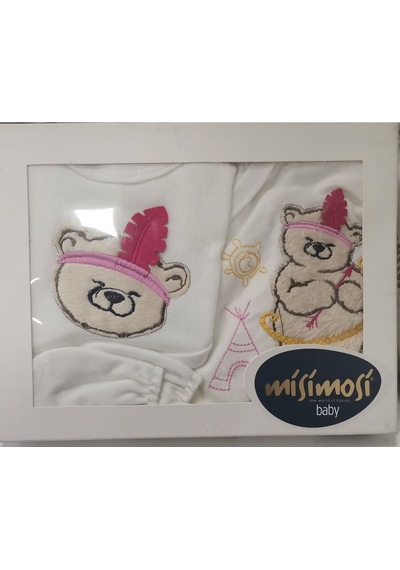 Missimosi Kızılderilipembe 5 Li Zıbın Seti Hastane Çıkışı Pamuklu Pembe