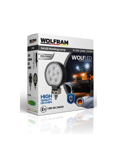Wolfram Wolf Serisi 32306 Çalışma Lambası Yuvarlak Midi 2040 Lümen Flood - Wolfram 32306