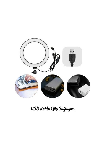 Tr 8inç 20cm Youtube Instagram Tiktok Selfie Stüdyo Video Fotoğraf Ring Light Tripod Led Halka Işık