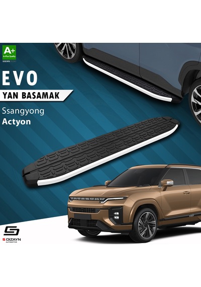S-dizayn Ssangyong Actyon Evo Aluminyum Yan Basamak 183 Cm 2024 Üzeri A+ Kalite