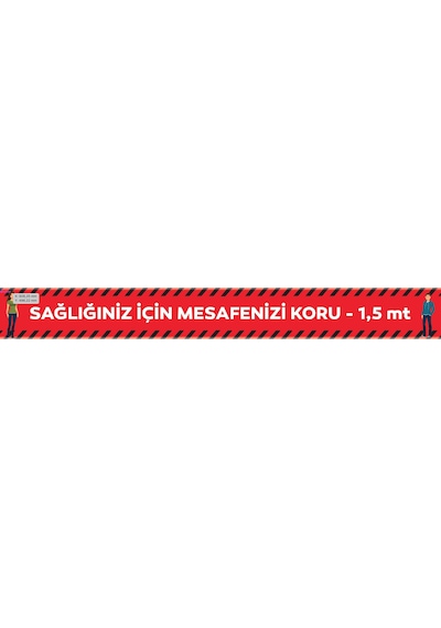 Sosyal Mesafeni Koru - Folyo Sticker Etiket - Letbil Reklam
