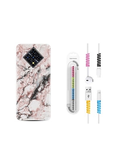 Infinix Zero 8 Kılıf Kablo Koruyuculu Colorfull Marble 2 1389