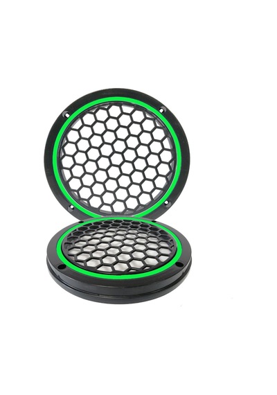 Garaj Dünyası Yeşil Neon Ledli 20 Cm 2 Li Hoparlör Kapağı
