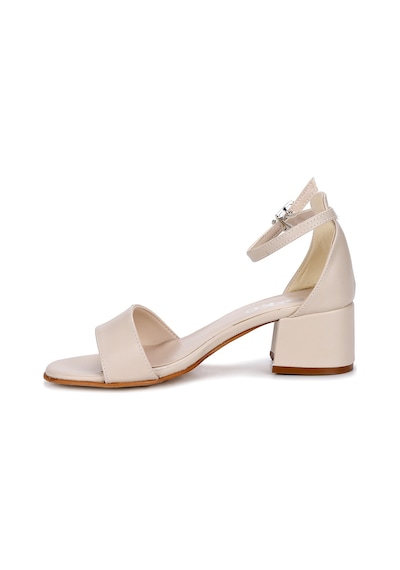 Kiko Kids Sheila Cilt Günlük Kız Çocuk 4 Cm Topuklu Sandalet Abiye Ayakkabı Ten Ten