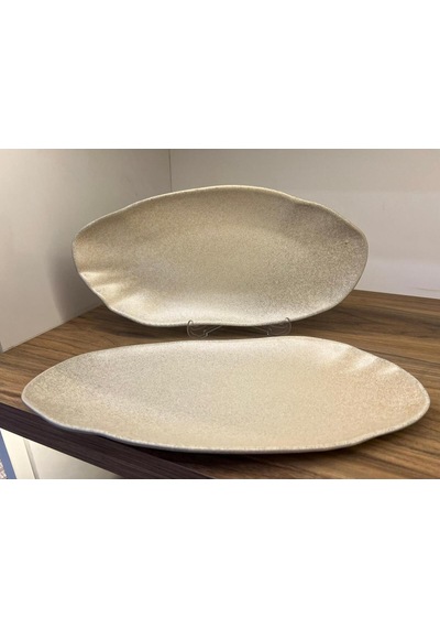 2'li Sahara Tone Dikdörtgen Tabak 36 Cm Yemek/kahvaltı/et/balık/salata/meze Çok Amaçlı Oval Tabak Çok renkli