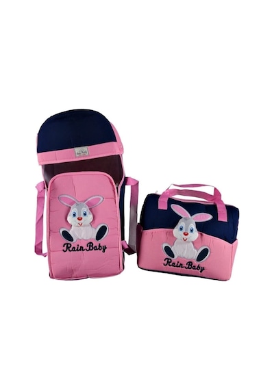 Rain Baby Pembe Anne Bebek Bakım Çantası Taşıma Çantası Seti Portbebe Pembe