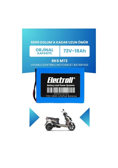 Rks Mt3 Batarya Standart Kapasite Lifepo4 72v 18ah Elektrikli Motosiklet Bataryası