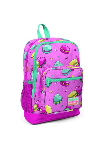 Coral High Kids Açık Pembe Su Yeşili Makaron Desenli Usb'li 3 Lü Okul Çanta Seti Set0123261 Çok Renkli