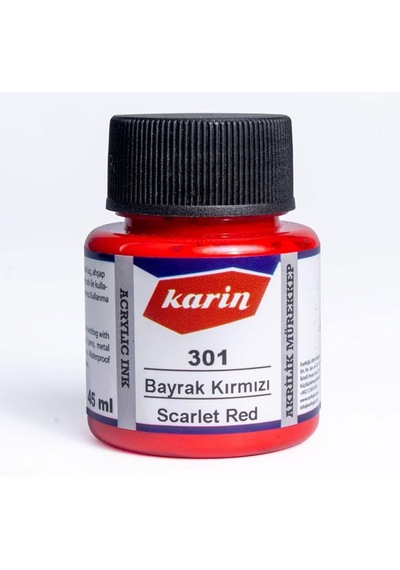 Karin Akrilik Mürekkep 45ml 301 Bayrak Kırmızı Genel