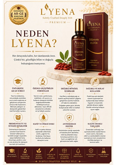 Lyena Premium Hürrem Elixir Goji Berry Yağı Yüz Bakım Serumu 50 Ml Hızlı Emilim Yağlı His Bırakmayan Serum