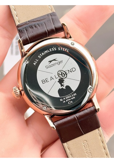 Slazenger Erkek Deri Kordon Bileklik Hediyeli 2 Yıl Garantili Suya Dayanıklı Kol Saati Vs.blkt.0757 Rose Gold