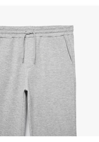 Koton Straight Fit Cepli Şardonlu Beli Lastikli Kışlık Eşofman Altı Gri 7wam40002mk