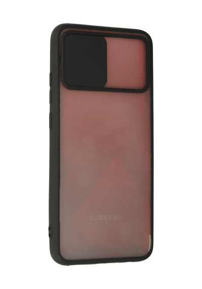 Samsung Galaxy  Uyumlu,  A03s Kılıf Palm Buzlu Kamera Sürgülü Silikon - Siyah