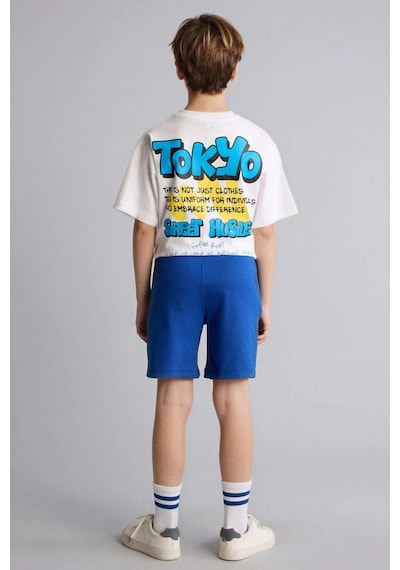 Defacto Oversıze Sweatshirt Kumaşı Şort Erkek Çocuk H2027a826smbe52 Mavi-be52 Defacto Oversıze Sweatshirt Kumaşı Şort Erkek Çocuk H2027a826smbe52 Mavi-be52