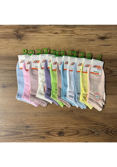 Kadın Bambu Dikişsiz 12'li Çorap Çok Renkli
