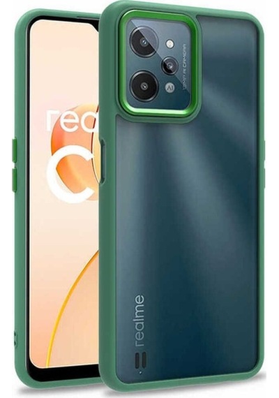 Realme C31 Kılıf Zore Flora Kapak Yeşil