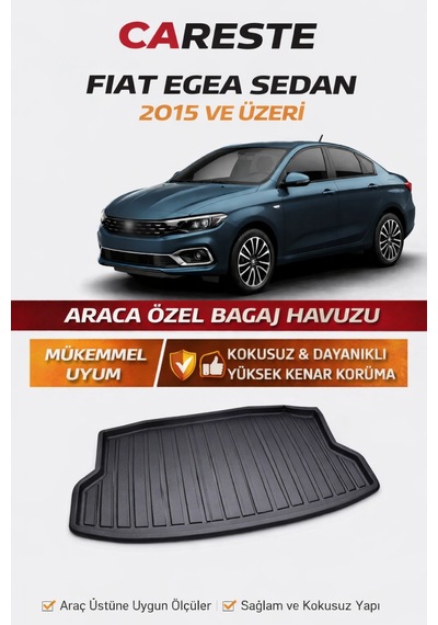 Fiat Egea Sedan 4d Havuzlu Paspas 5 Parça 2016+ Araca Özel Kaymaz Taban + Kapı Eşiği