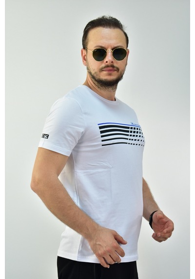 Escetic Erkek Beyaz Slim Fit T-Shirt-3291 Beyaz