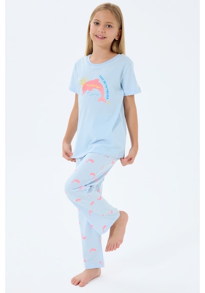 Rolypoly Kız Çocuk Mavi Pijama Takım Mavi