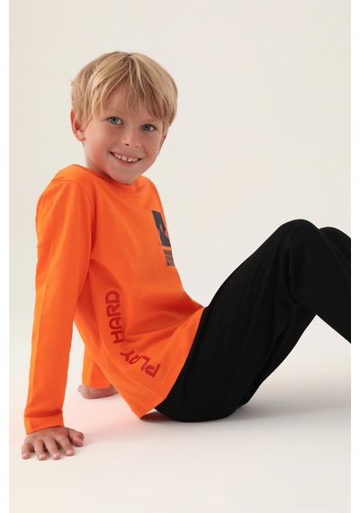 Rolypoly Roly Poly 3338 Play Hard Erkek Çocuk Pijama Takımı Turuncu
