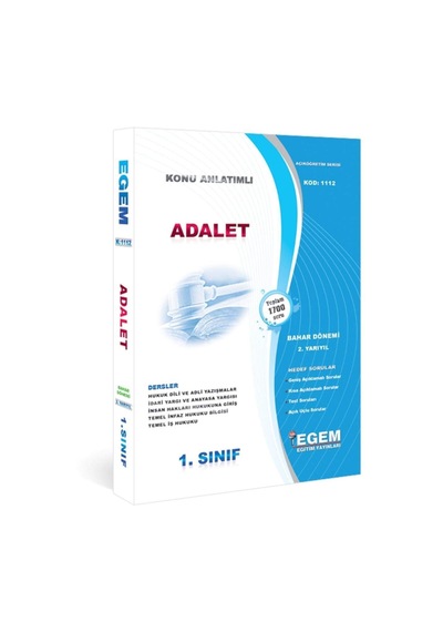 Aöf 1. Sınıf 2. Yarıyıl Adalet Bahar Konu Anlatımlı Soru Bankası