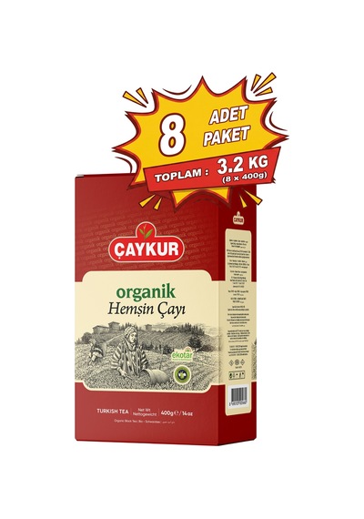 Organik Hemşin Çayı Karton Kutu 400 Gr. Sekizli Paket
