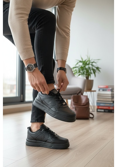 Enoch Dunk Low Kalın Düz Tabanlı Erkek Casual Sneaker Siyah