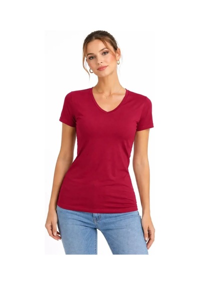 Butik İstanbul T-shirt V Yaka Slim Fit Likralı Tişört Günlük Basic Body - Bordo Butik İstanbul T-shirt V Yaka Slim Fit Likralı Tişört Günlük Basic Body - Bordo