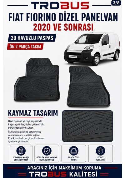 Trobus Fiat Fiorino Cargo 2020-2024 2d Havuzlu Paspas 2 Parça