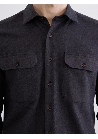 Lcwaıkıkı Classic Kahverengi Loose Fit Erkek Gömlek