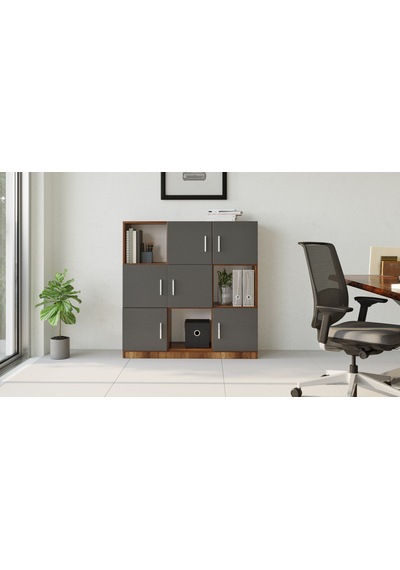 Yurudesign Vario G Ofis Klasör Dolabı Kitaplık Barok-Antrasit VO7