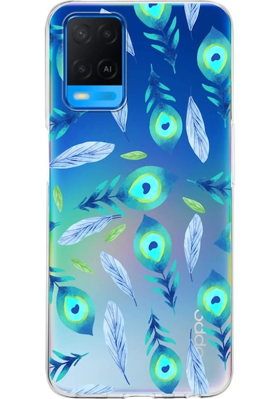 Oppo A54 İle Uyumlu 1mm Slim Fit Nazar Boncuğu 3 Baskılı Şeffaf Kılıf Şeffaf