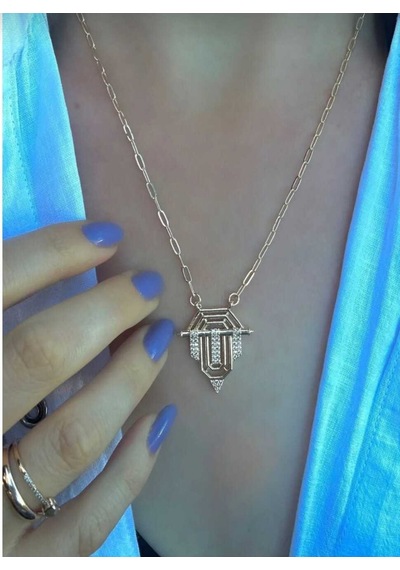 Vogutima Jewelery & Silver By Leyla Altın Tasarım 18 K Altın Kaplama 925 Ayar Gümüş Kolye
