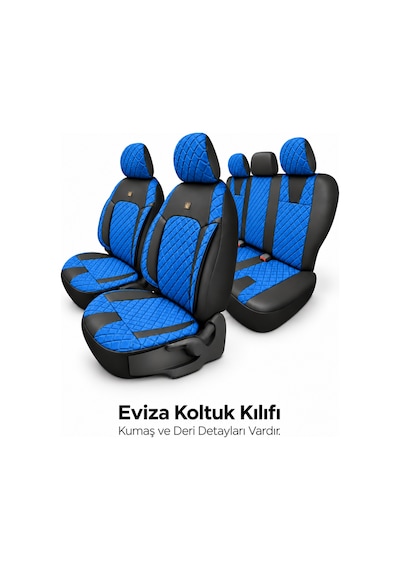 Mini Cooper 2014 Ve Sonrası Uyumlu Monaco Serisi Mavi Oto Koltuk Kılıfı